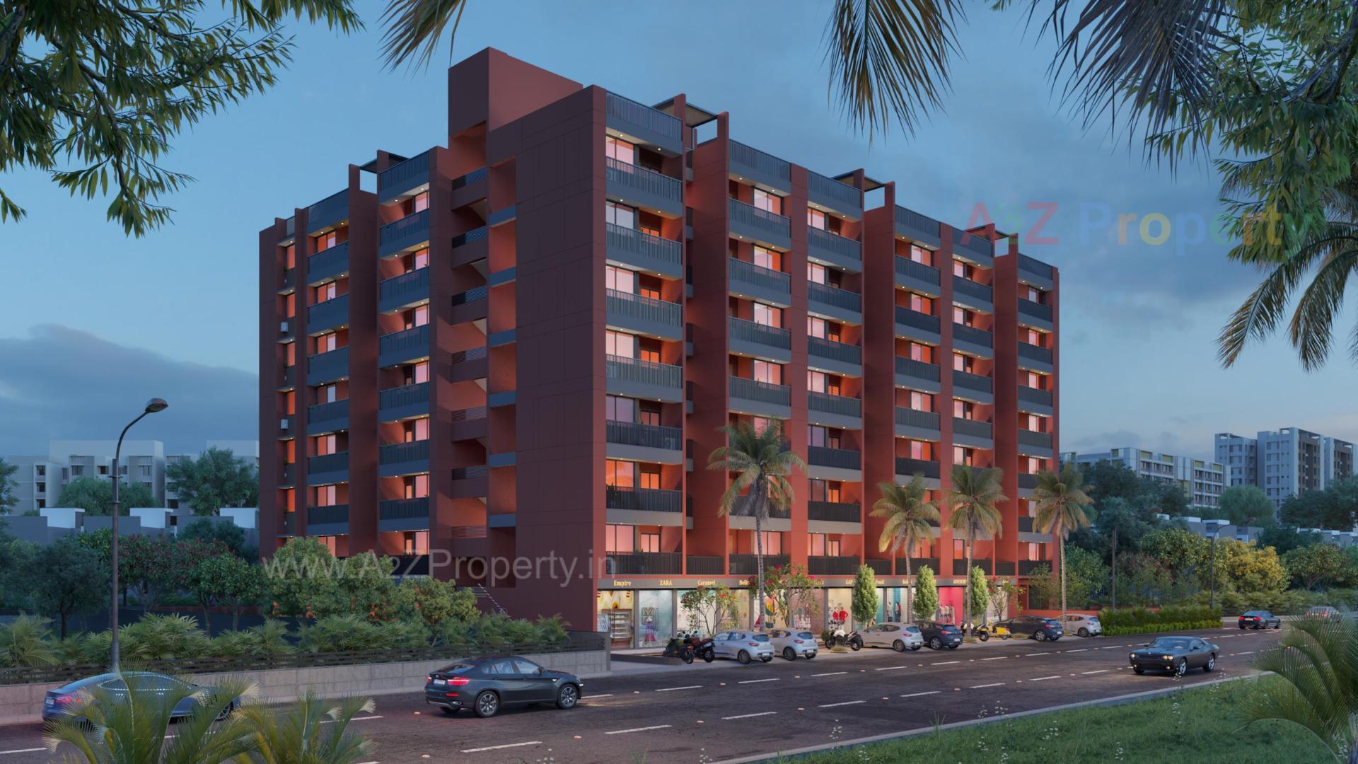 3D Elevation of real estate project Florra Parisar located at Vatva, Ahmedabad, Gujarat