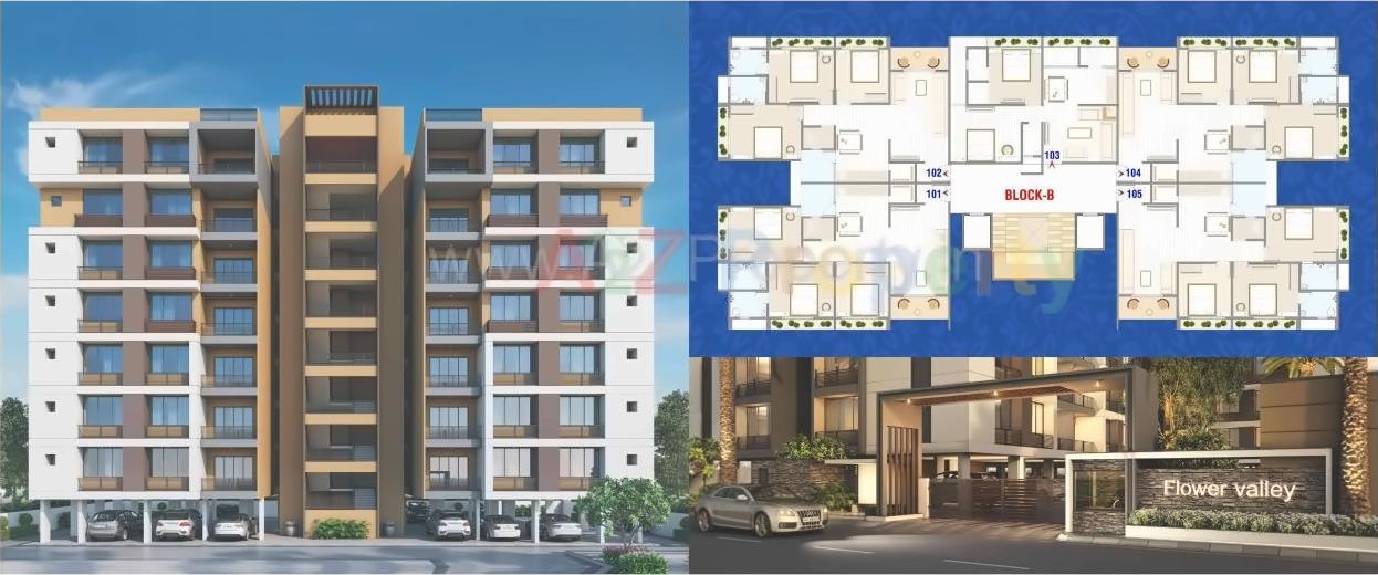 3D Elevation of real estate project Flower Valley located at Nikol, Ahmedabad, Gujarat