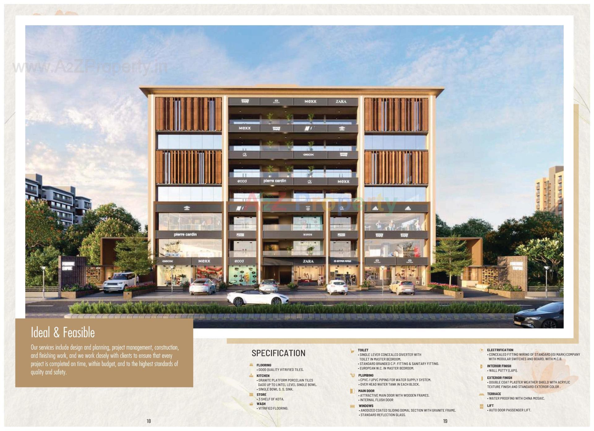 3D Elevation of real estate project Fortune Empire located at Bilasiya, Ahmedabad, Gujarat
