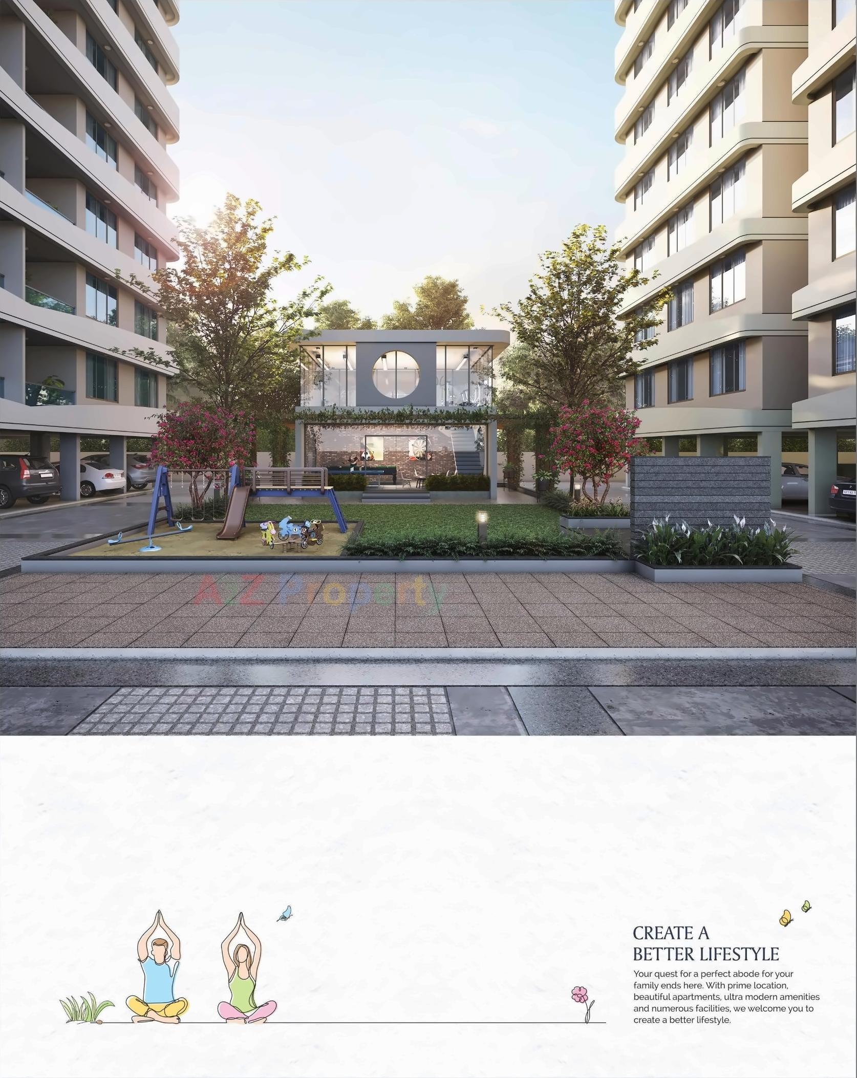 3D Elevation of real estate project Fortune Family located at Hanspura, Ahmedabad, Gujarat