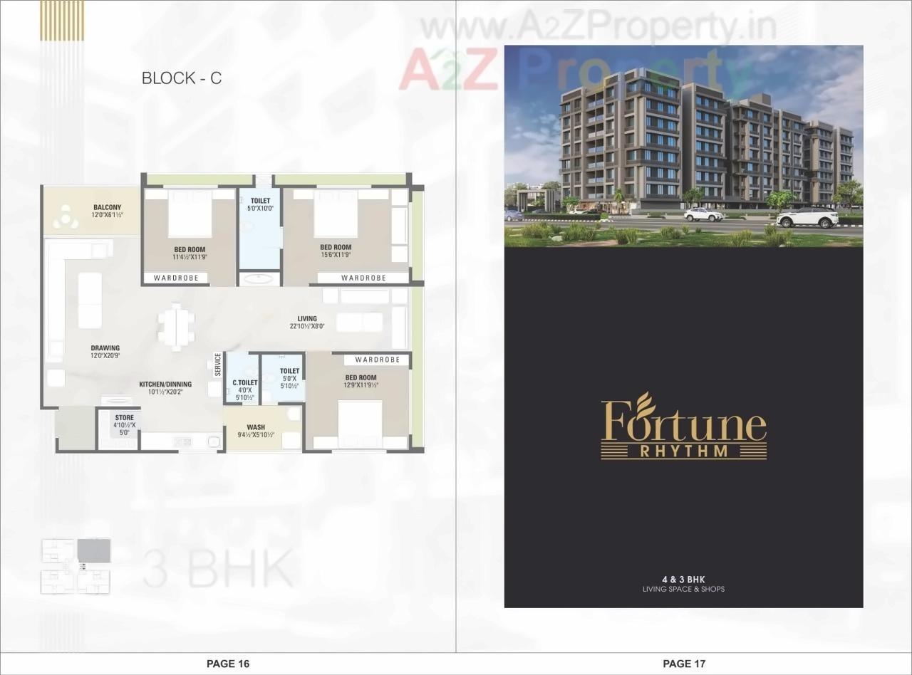 Layout of real estate project Fortune Rhythm located at Hanspura, Ahmedabad, Gujarat