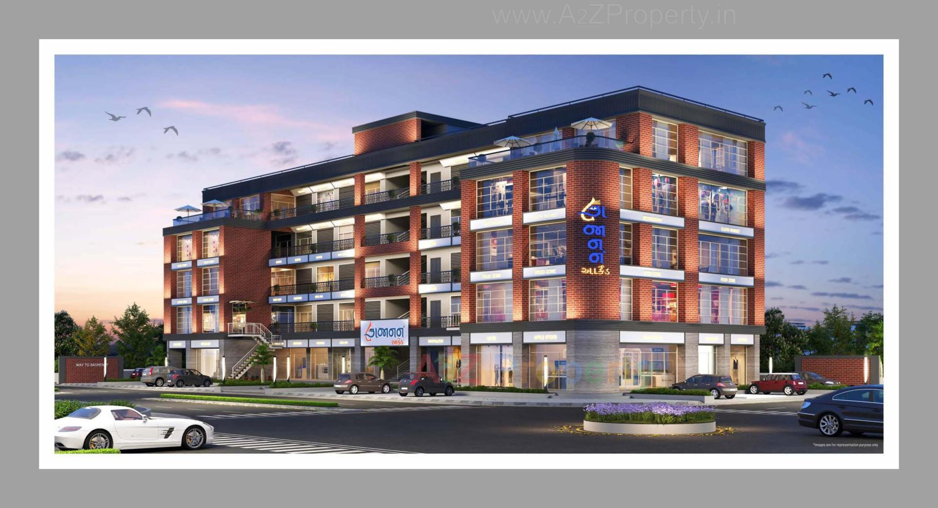 3D Elevation of real estate project Gajanan Arcade located at Ahmedabad, Ahmedabad, Gujarat