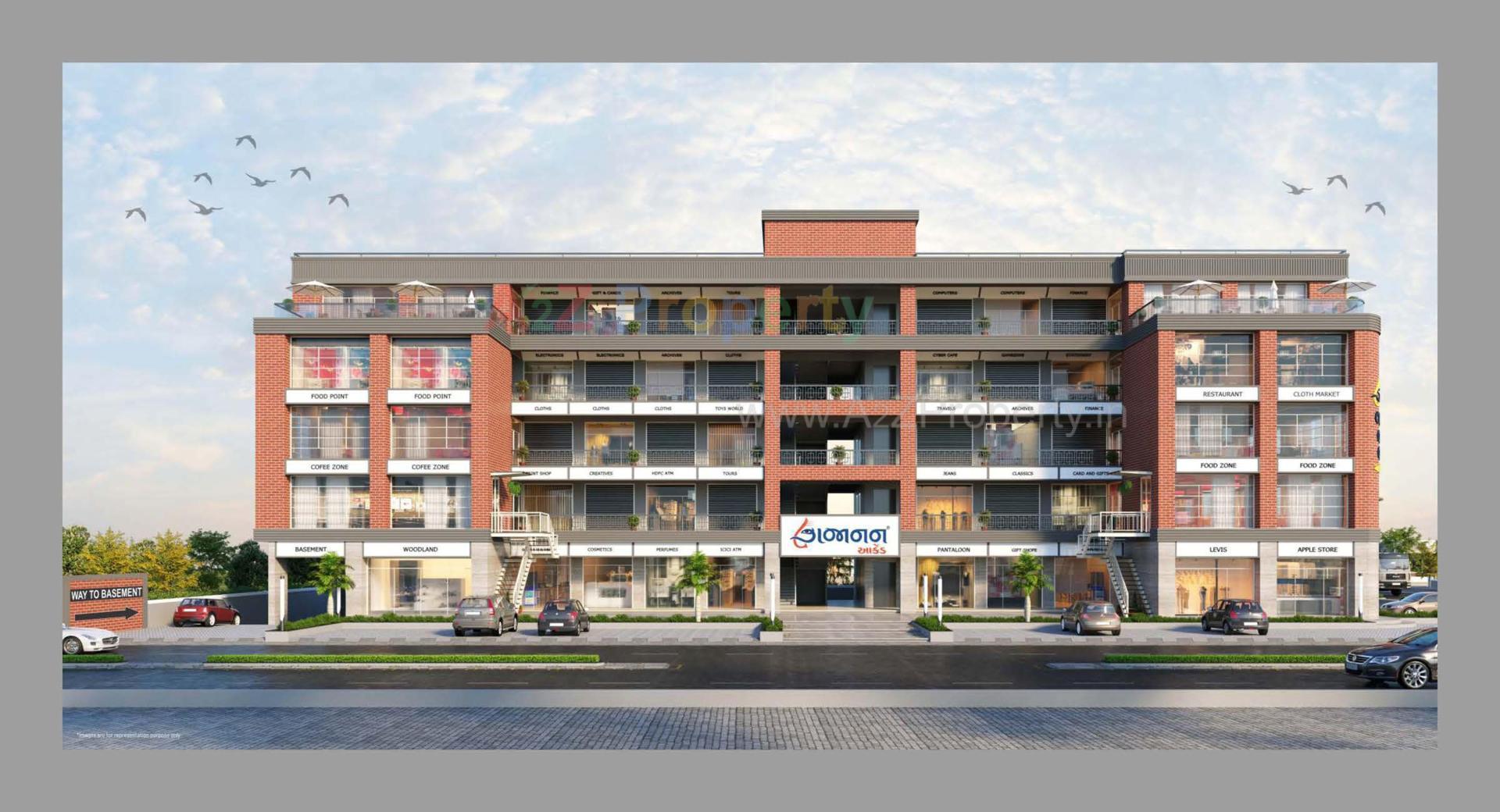 3D Elevation of real estate project Gajanan Arcade located at Ahmedabad, Ahmedabad, Gujarat