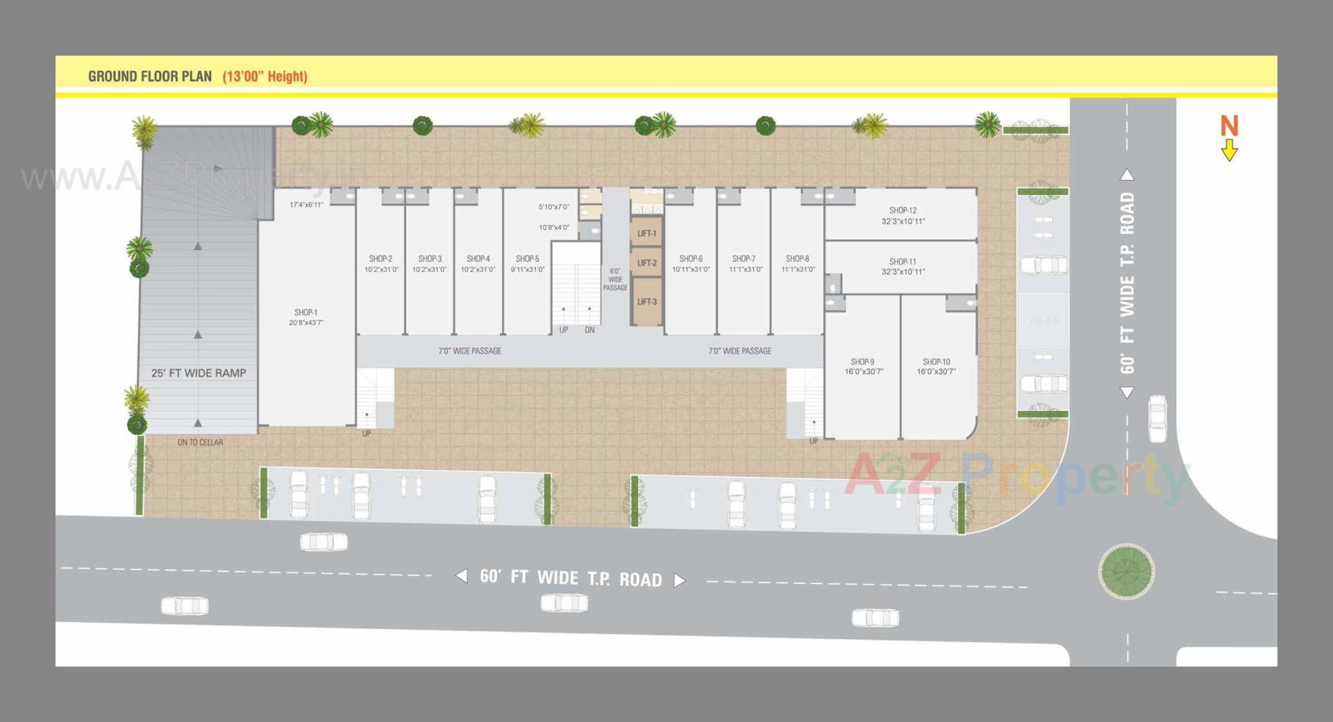 Layout of real estate project Gajanan Arcade located at Ahmedabad, Ahmedabad, Gujarat