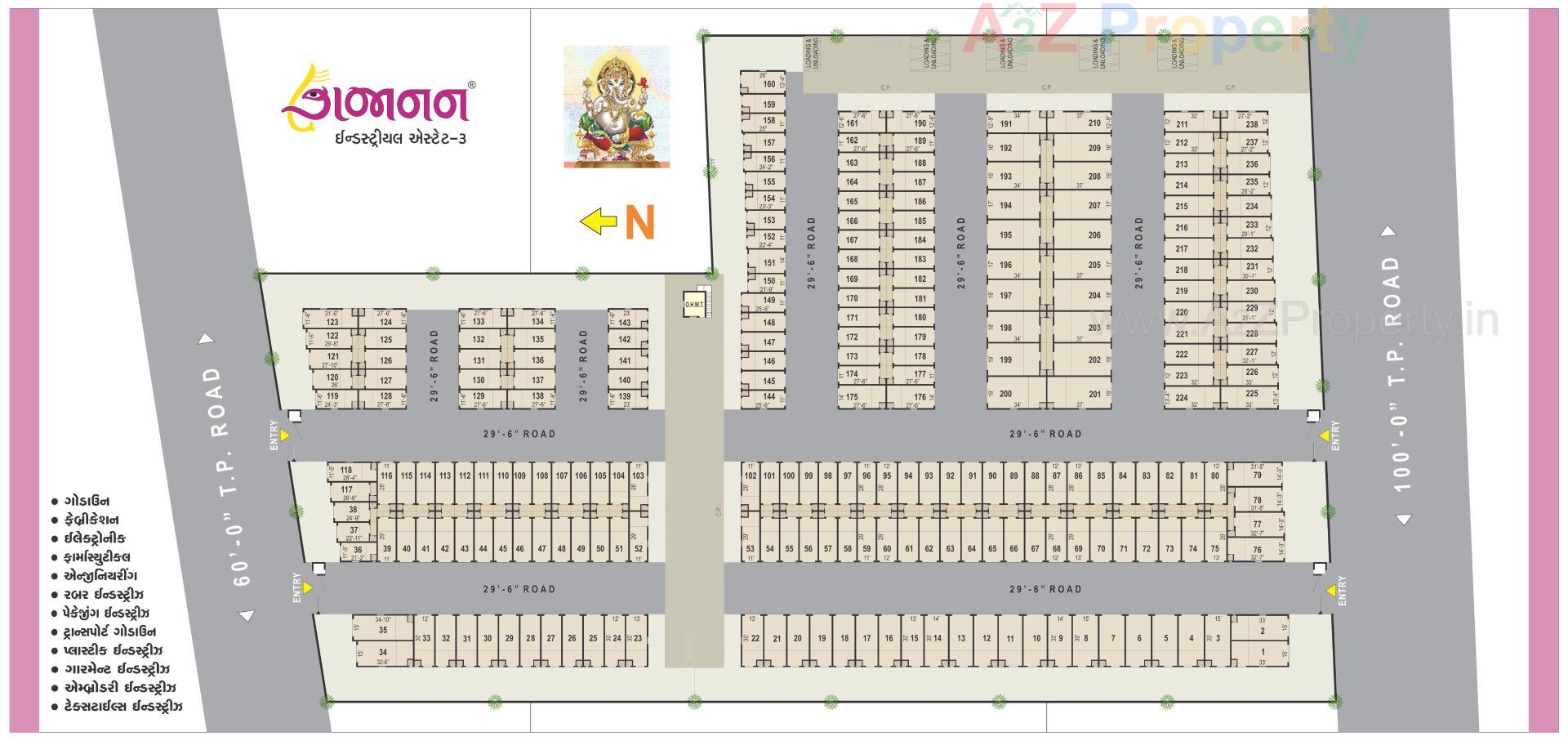 Layout of real estate project Gajanan Industrial Estate located at Kathwada, Ahmedabad, Gujarat