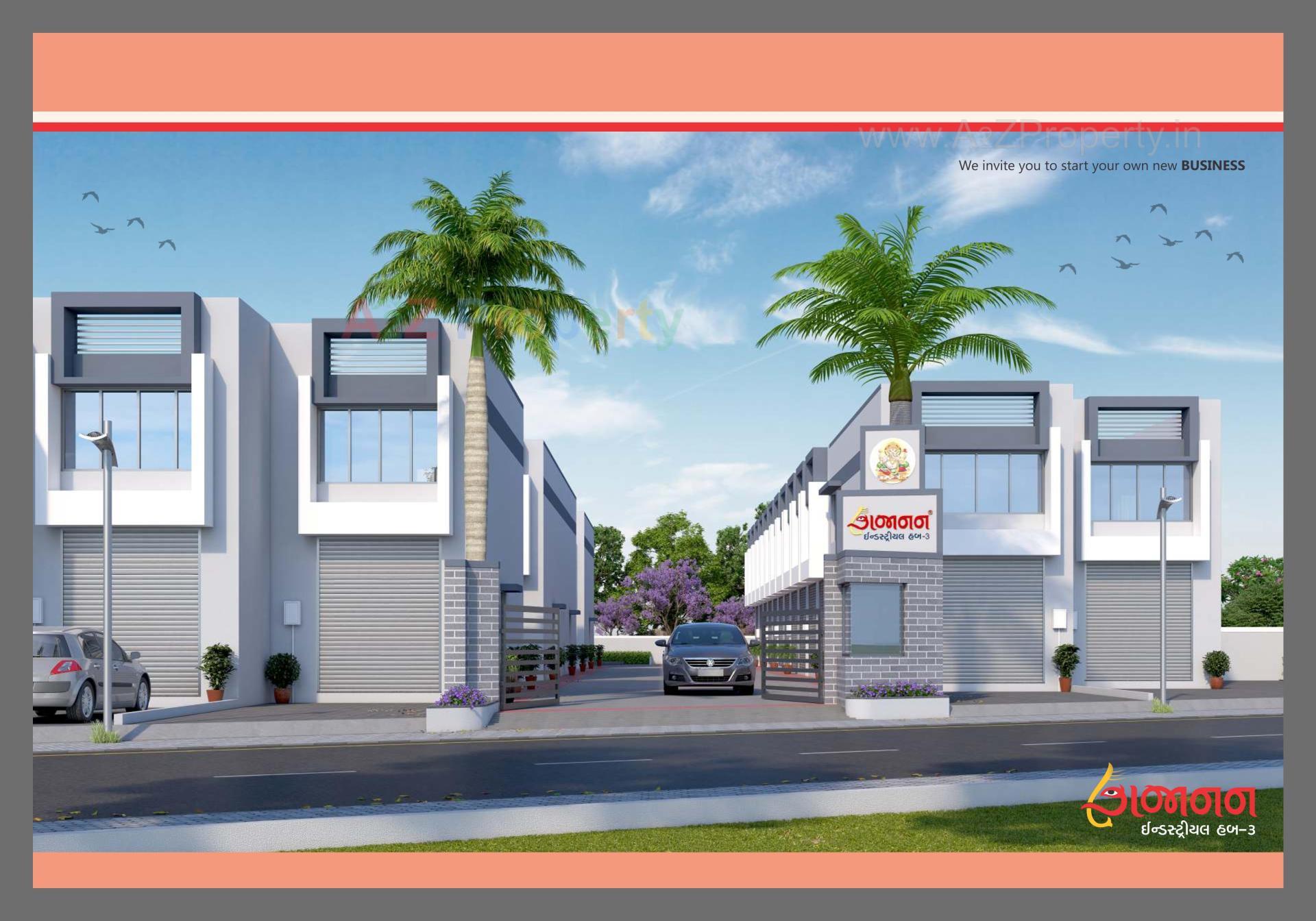3D Elevation of real estate project Gajanan Industrial Hub located at Ahmedabad, Ahmedabad, Gujarat