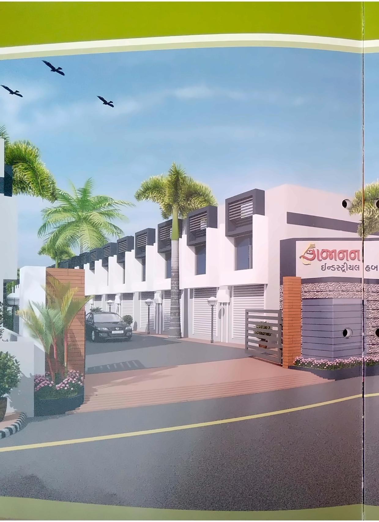 3D Elevation of real estate project Gajanan Industrial Hub located at Vinzol, Ahmedabad, Gujarat