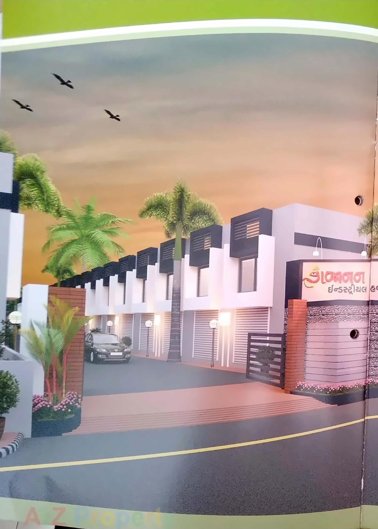 3D Elevation of real estate project Gajanan Industrial Hub located at Vinzol, Ahmedabad, Gujarat