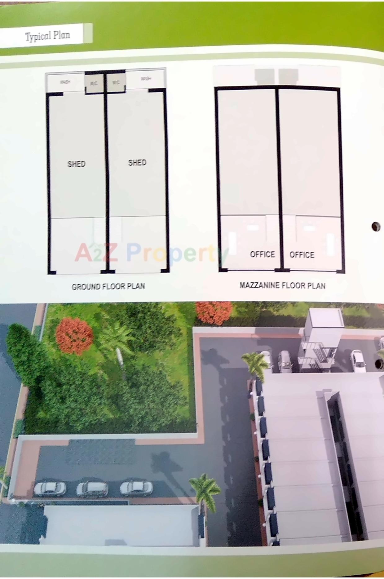 Layout of real estate project Gajanan Industrial Hub located at Vinzol, Ahmedabad, Gujarat