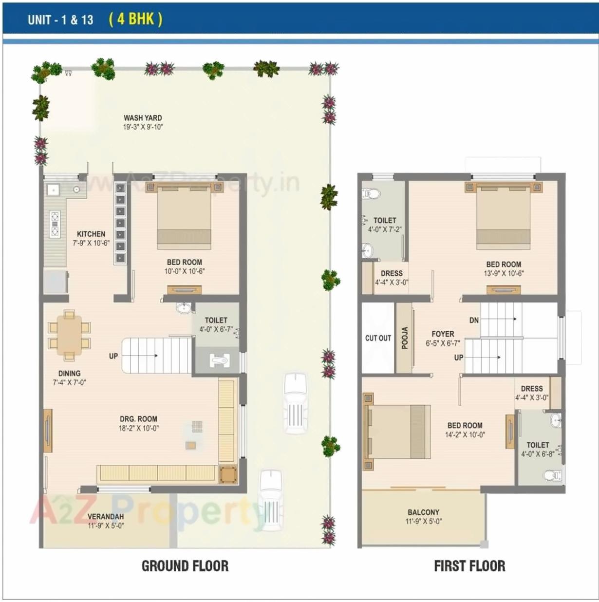 Layout of real estate project Gajanan Villa located at Hanspura, Ahmedabad, Gujarat