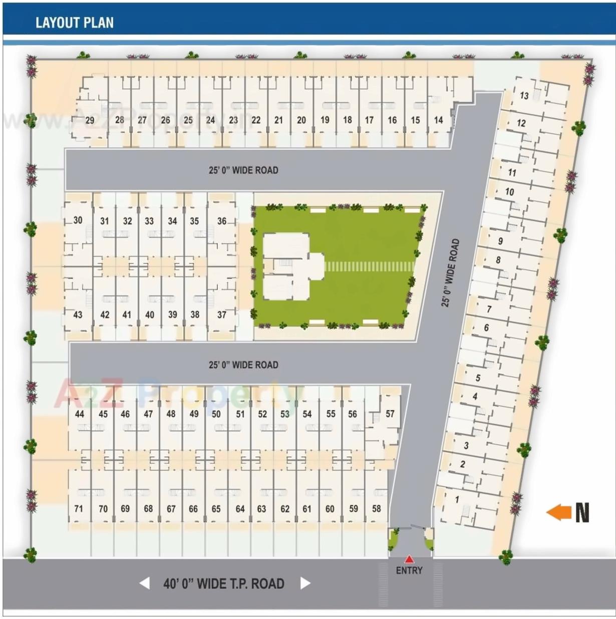 Layout of real estate project Gajanan Villa located at Hanspura, Ahmedabad, Gujarat