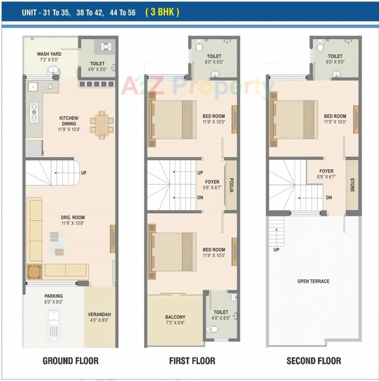 Layout of real estate project Gajanan Villa located at Hanspura, Ahmedabad, Gujarat