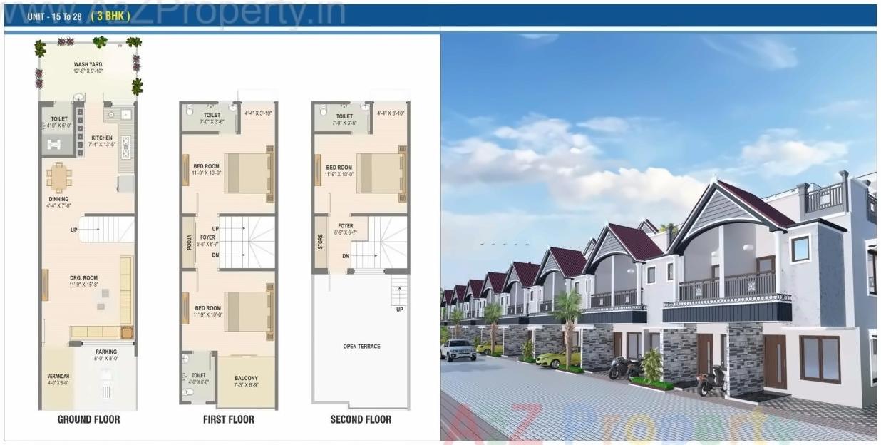 Layout of real estate project Gajanan Villa located at Hanspura, Ahmedabad, Gujarat