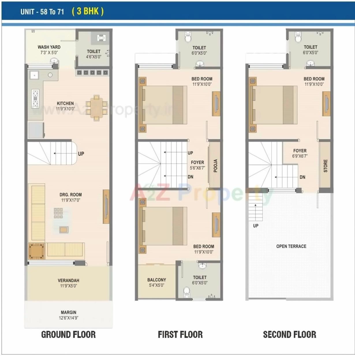 Layout of real estate project Gajanan Villa located at Hanspura, Ahmedabad, Gujarat