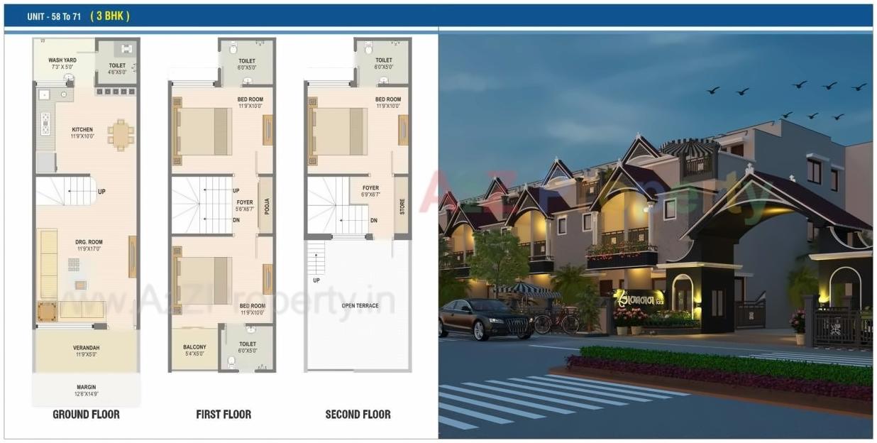Layout of real estate project Gajanan Villa located at Hanspura, Ahmedabad, Gujarat
