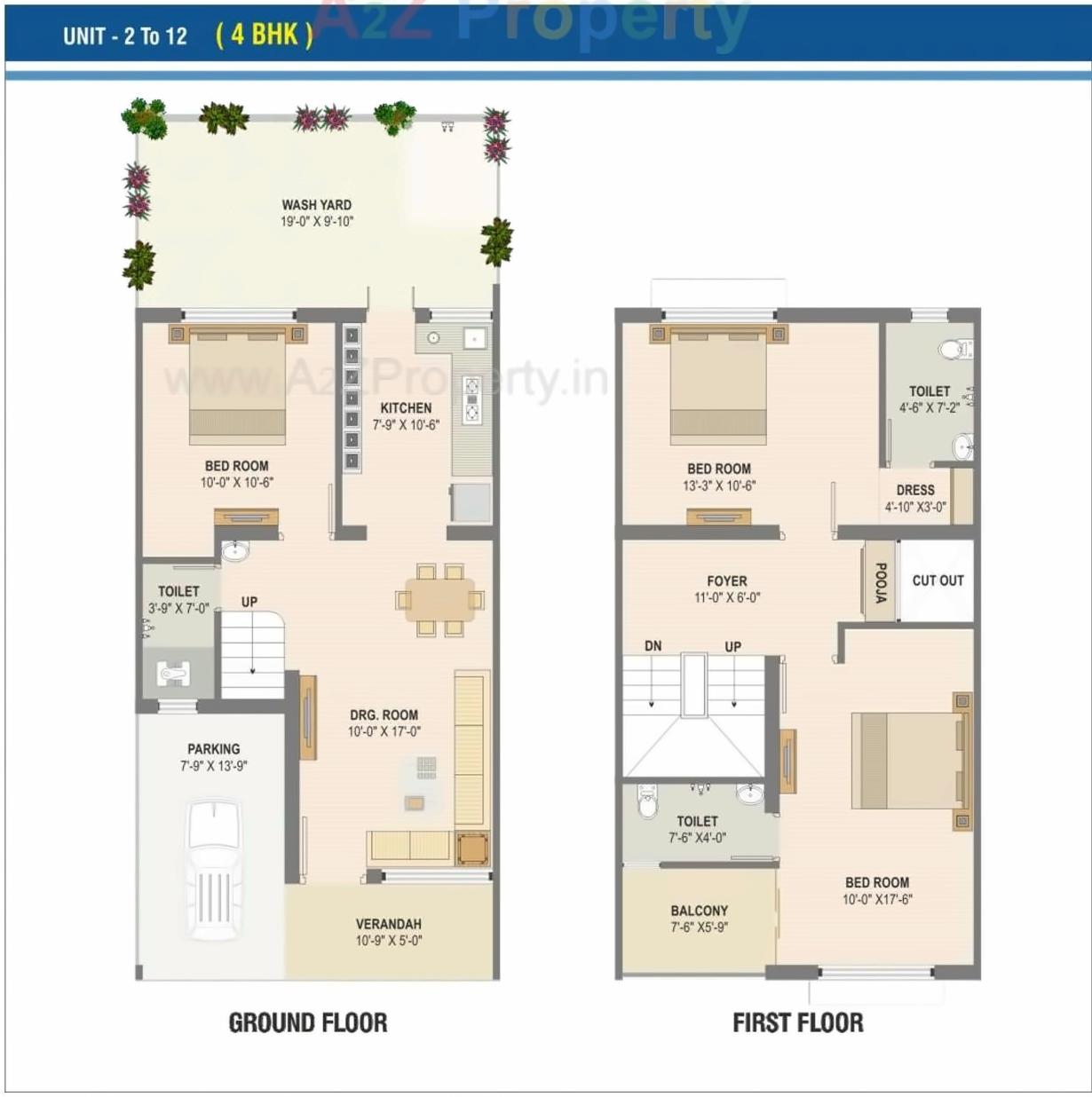 Layout of real estate project Gajanan Villa located at Hanspura, Ahmedabad, Gujarat