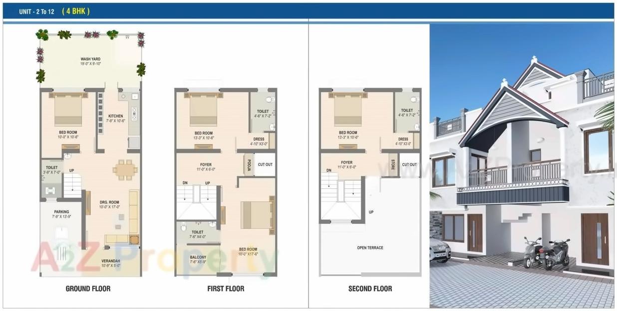 Layout of real estate project Gajanan Villa located at Hanspura, Ahmedabad, Gujarat