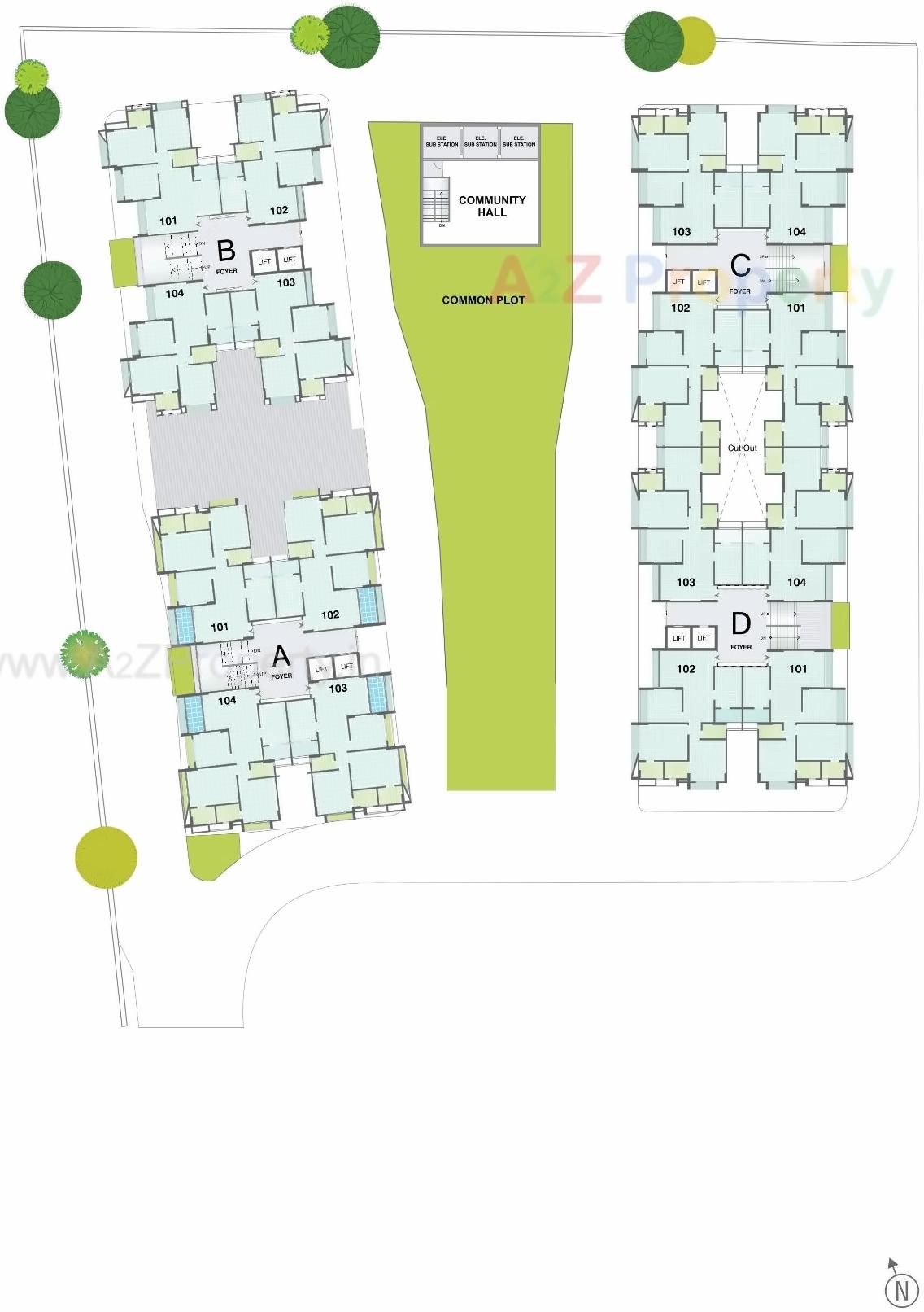 Layout of real estate project Gala Eternia located at Thaltej, Ahmedabad, Gujarat