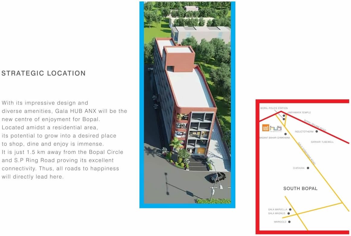  of real estate project Gala Hub Anx located at Bopal, Ahmedabad, Gujarat