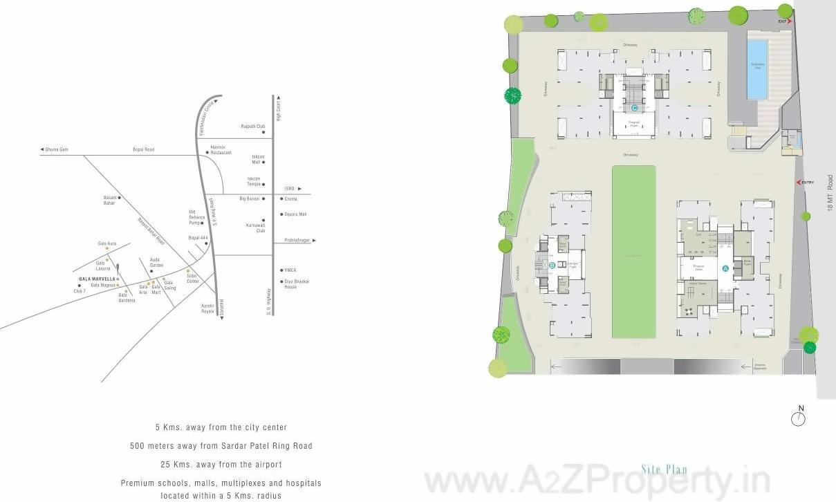 Layout of real estate project Gala Marvella located at Ahmedabad, Ahmedabad, Gujarat