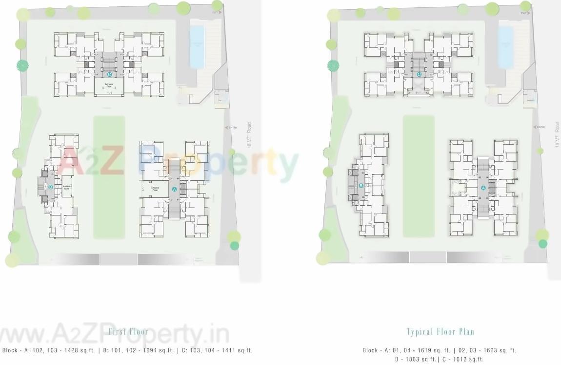 Layout of real estate project Gala Marvella located at Ahmedabad, Ahmedabad, Gujarat