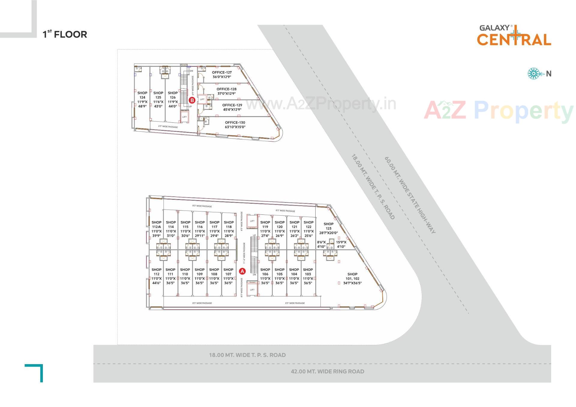 Layout of real estate project Galaxy Central located at Muthiya, Ahmedabad, Gujarat