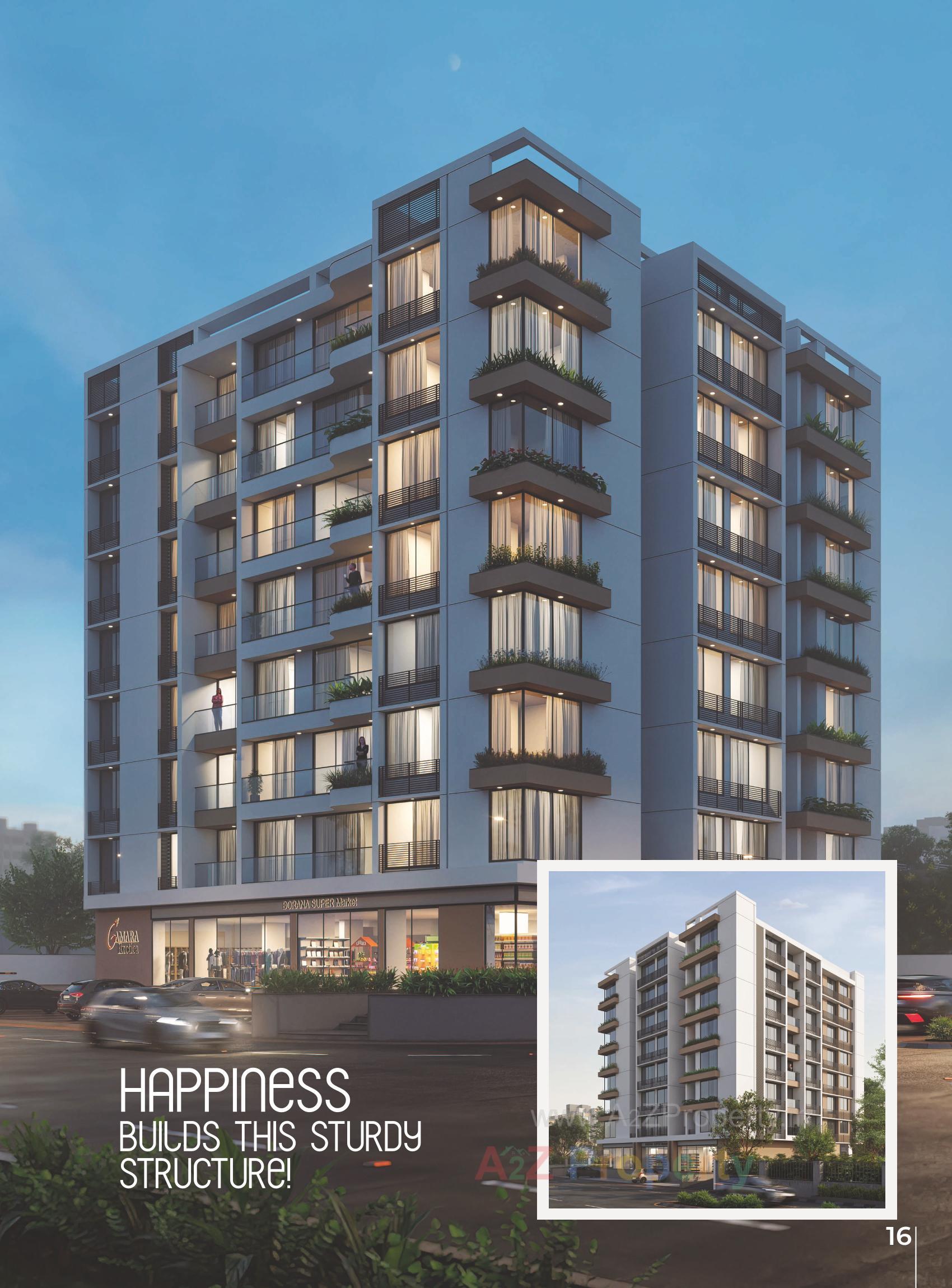 3D Elevation of real estate project Gamara Exotica located at Ghuma, Ahmedabad, Gujarat