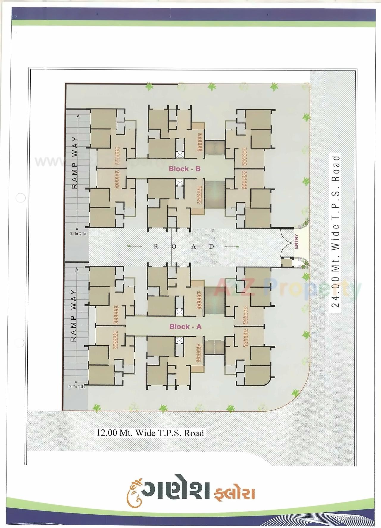 Layout of real estate project Ganesh Flora located at Vatva, Ahmedabad, Gujarat