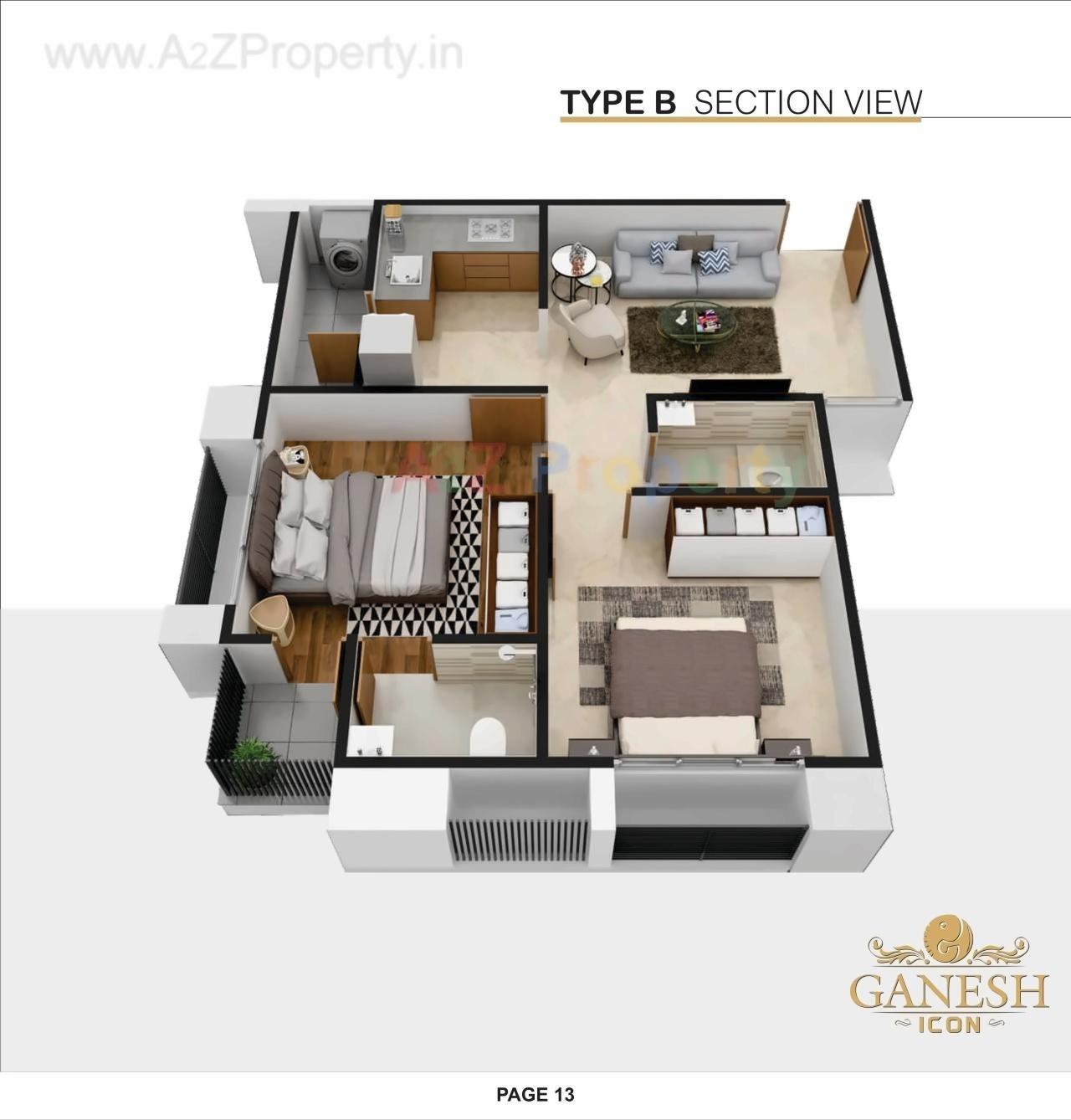 Layout of real estate project Ganesh Icon Ganesh Heights located at Muthia, Ahmedabad, Gujarat