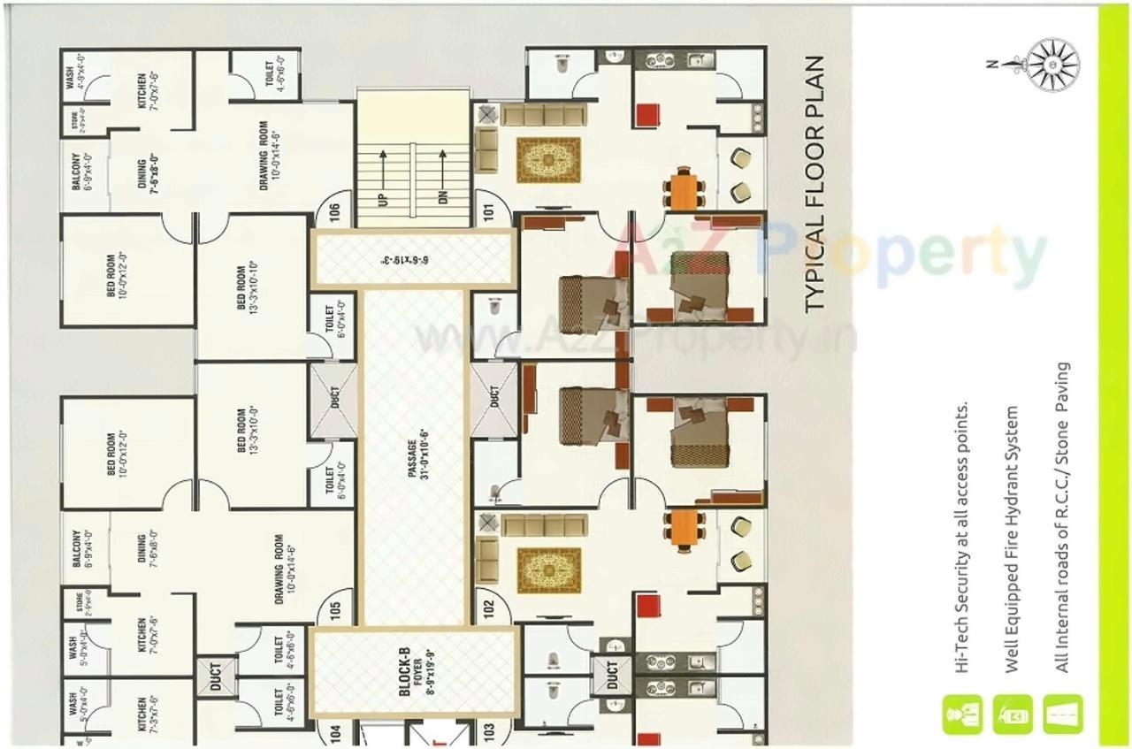 Layout of real estate project Ganesh Icon located at Khodiyar, Ahmedabad, Gujarat