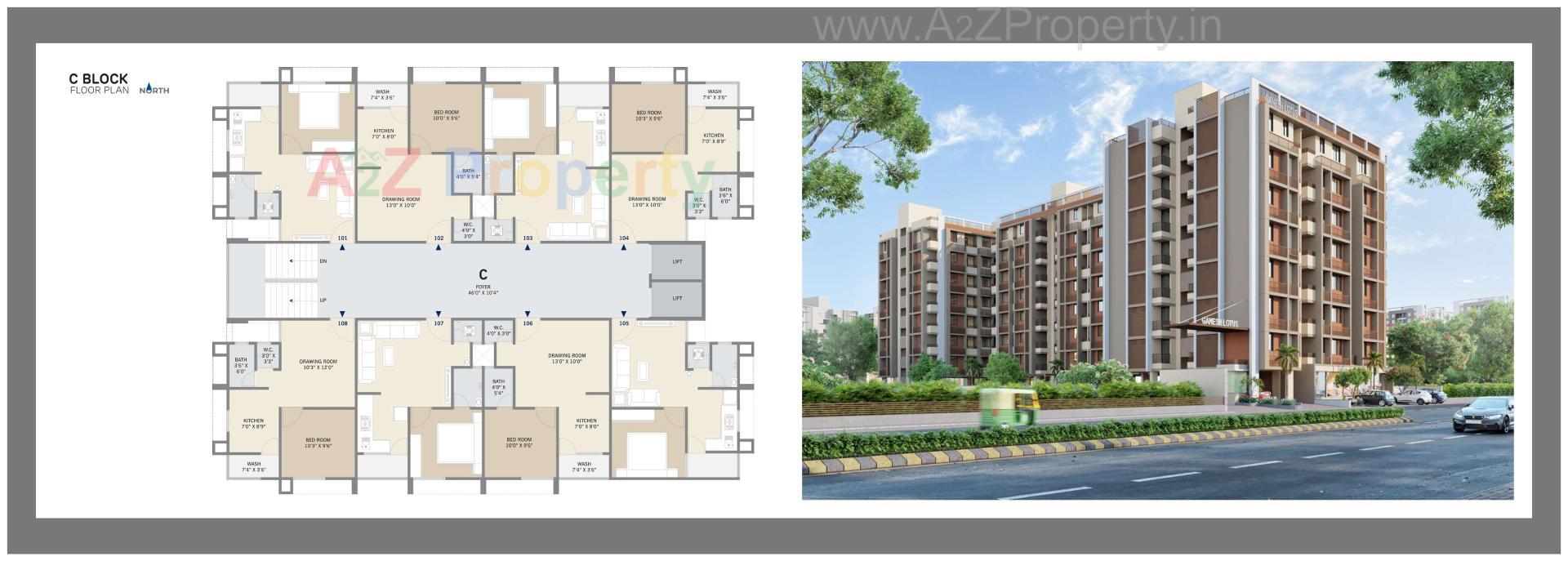 Layout of real estate project Ganesh Lotus located at Ahmedabad, Ahmedabad, Gujarat