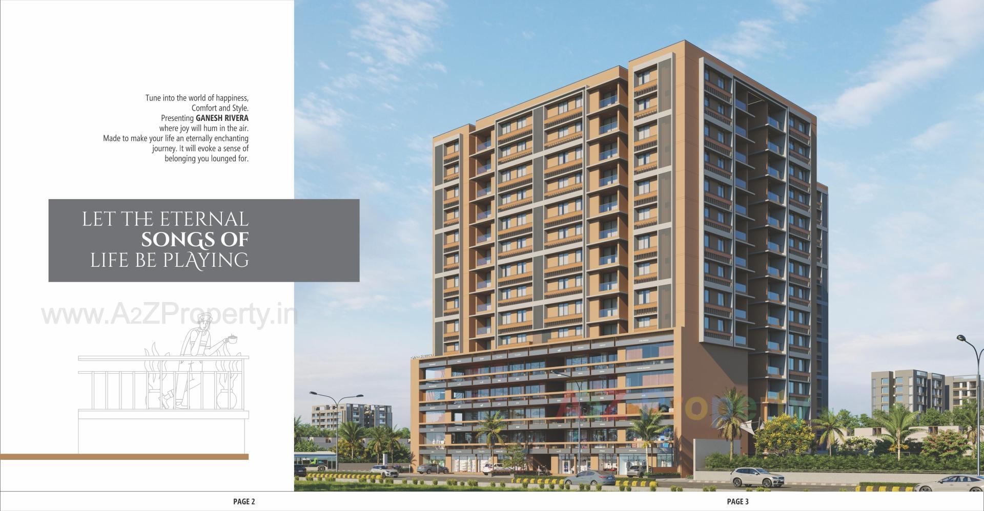 3D Elevation of real estate project Ganesh Rivera located at Nikol, Ahmedabad, Gujarat