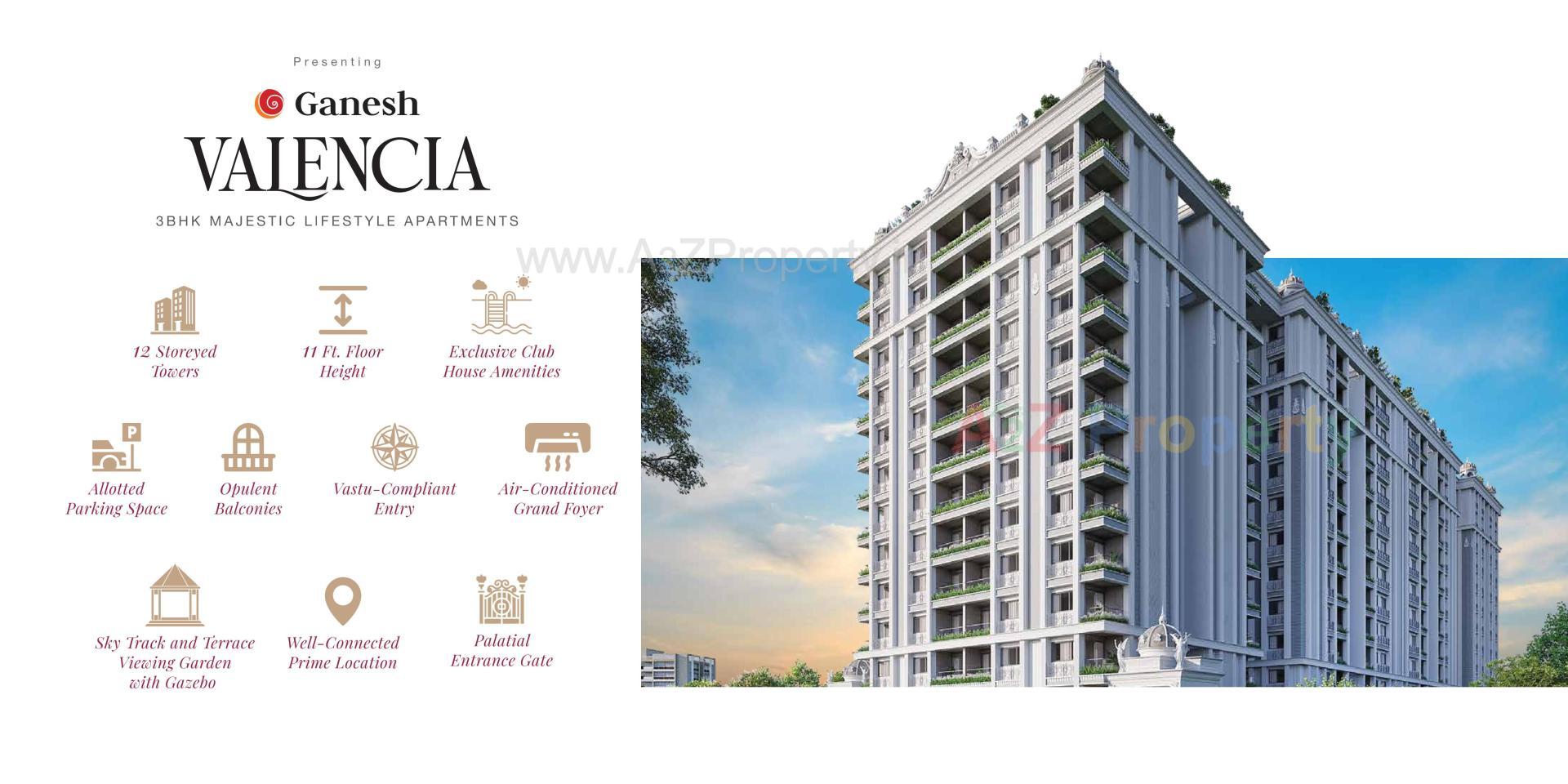 3D Elevation of real estate project Ganesh Valencia located at Hanspura, Ahmedabad, Gujarat