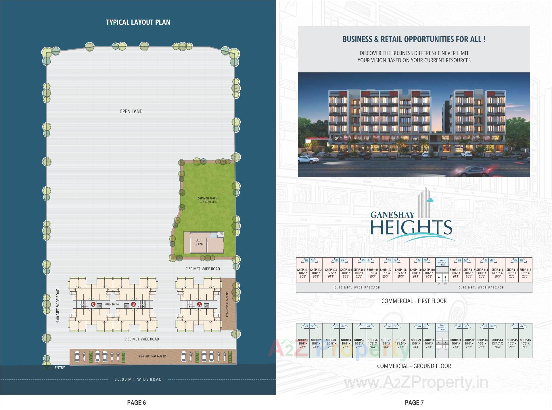 Layout of real estate project Ganeshay Heights located at Ughroj, Ahmedabad, Gujarat