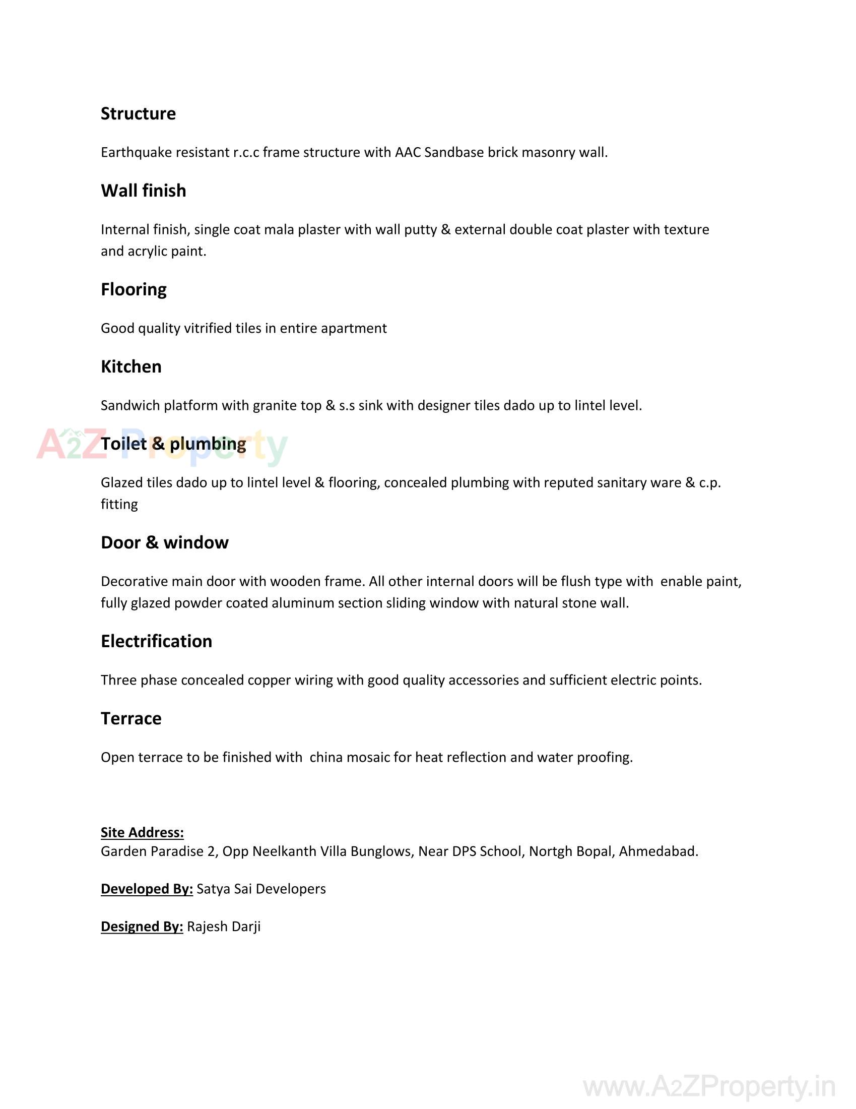  of real estate project Garden Paradise located at Bopal, Ahmedabad, Gujarat