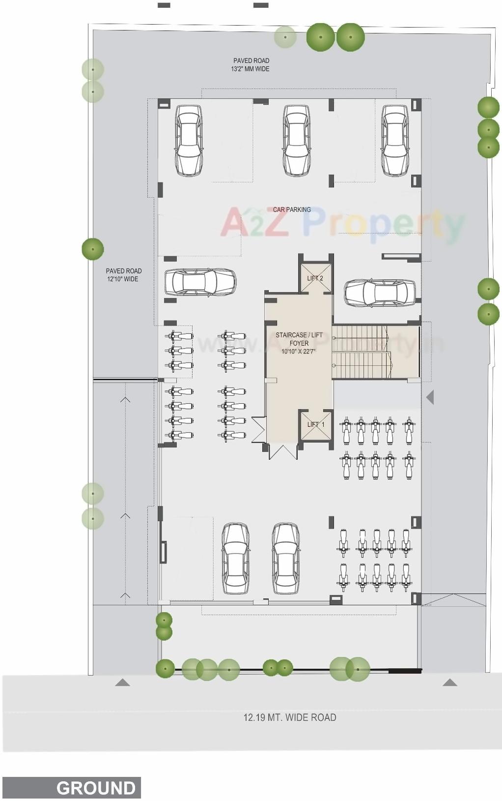 Layout of real estate project Giriraj Horizon located at Gulbai-tekra, Ahmedabad, Gujarat