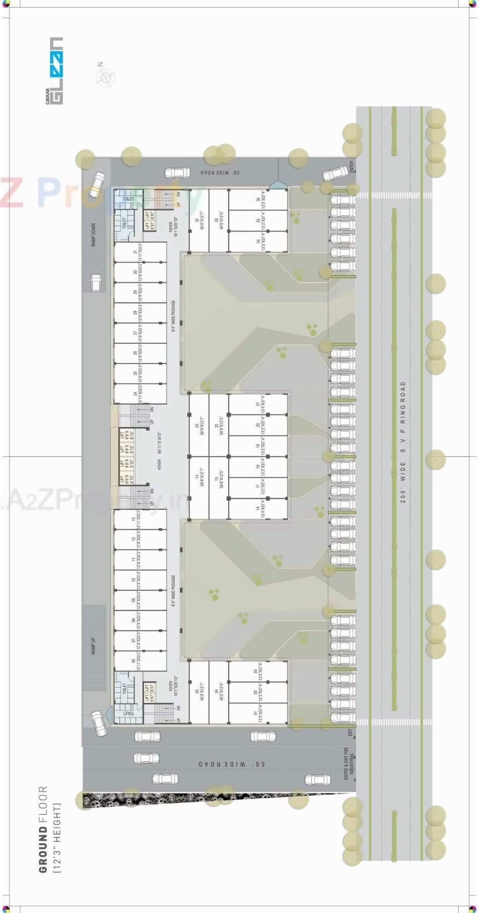 Layout of real estate project Girivar Glean located at Nikol, Ahmedabad, Gujarat
