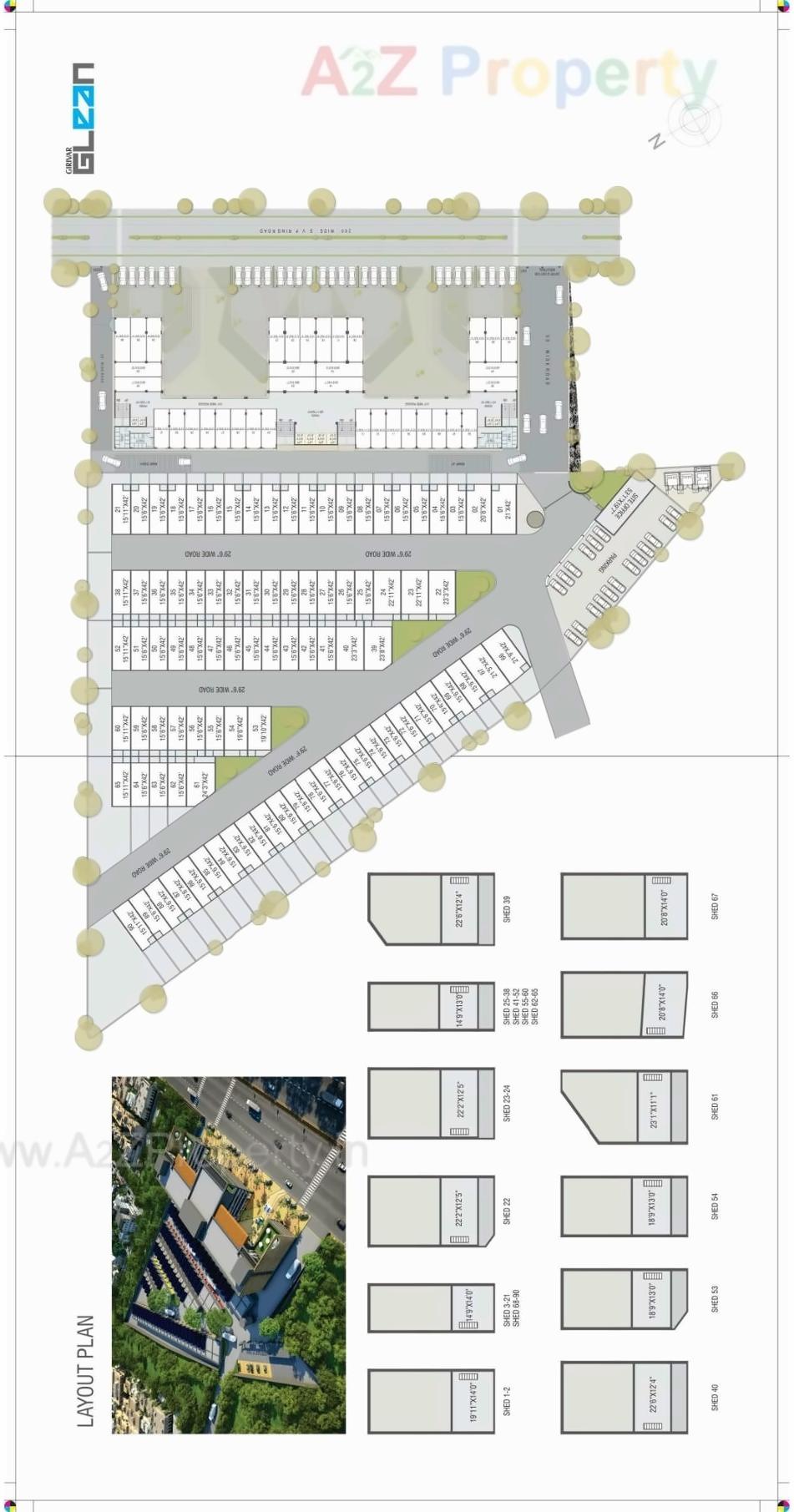 Layout of real estate project Girivar Glean located at Nikol, Ahmedabad, Gujarat