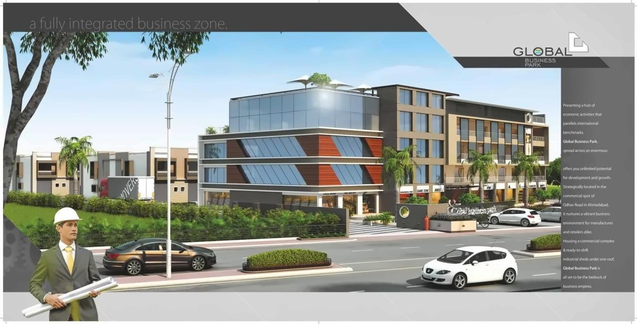 3D Elevation of real estate project Global Business Park located at City, Ahmedabad, Gujarat