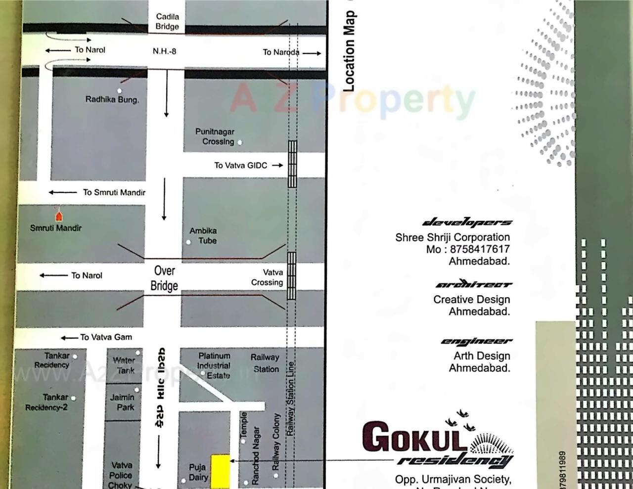  of real estate project Gokul Residency (block A + B, G, H) located at Vinzol, Ahmedabad, Gujarat