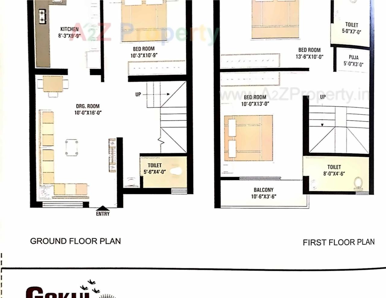 Layout of real estate project Gokul Residency (block A + B, G, H) located at Vinzol, Ahmedabad, Gujarat