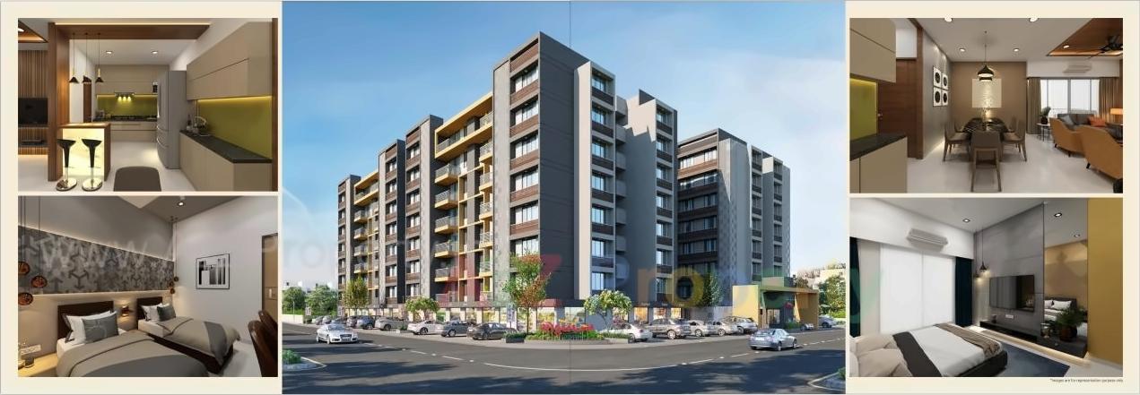 3D Elevation of real estate project Gokuldham Lifestyle located at Singarva, Ahmedabad, Gujarat