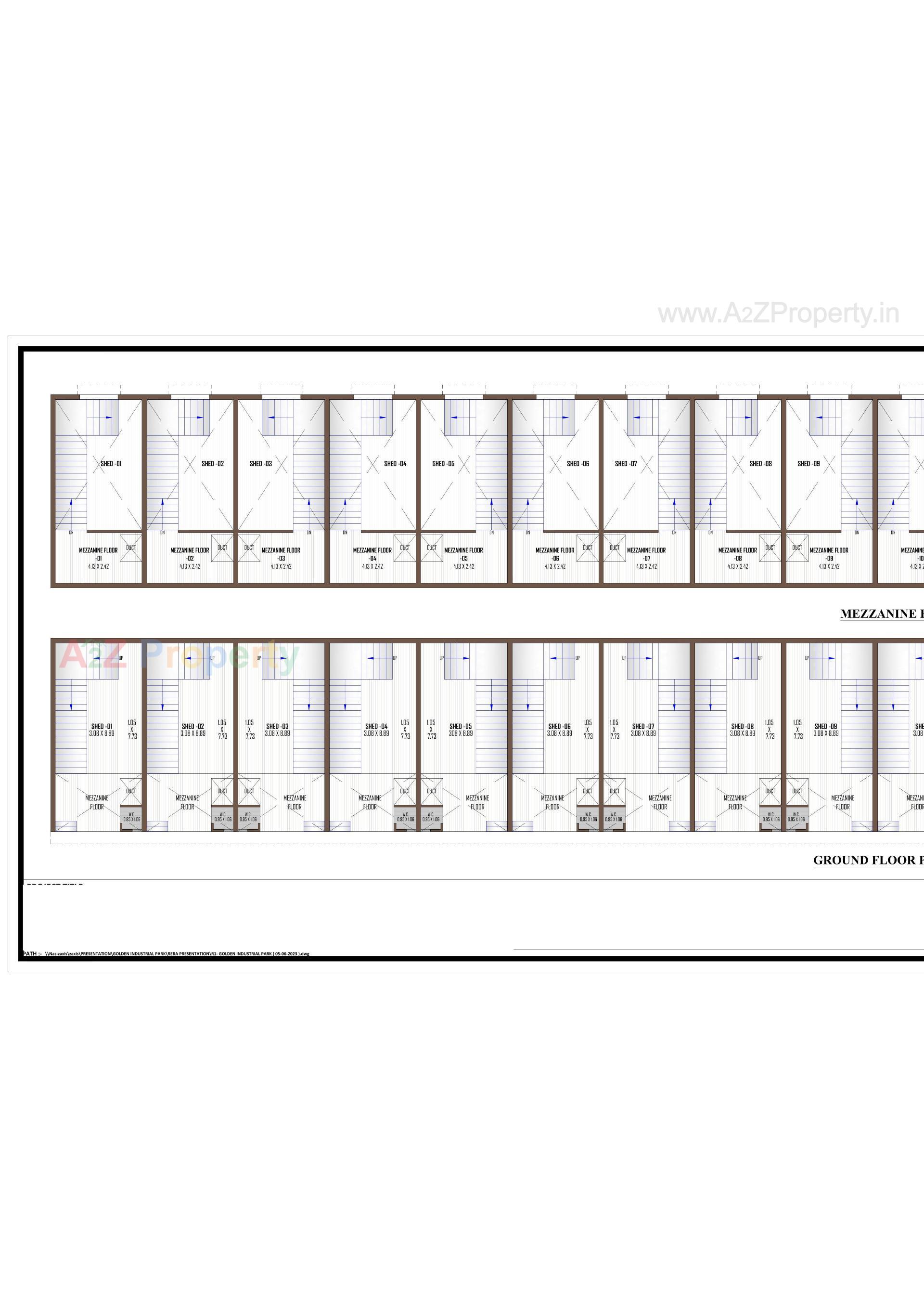 Layout of real estate project Golden Industrial Park located at Kathwada, Ahmedabad, Gujarat