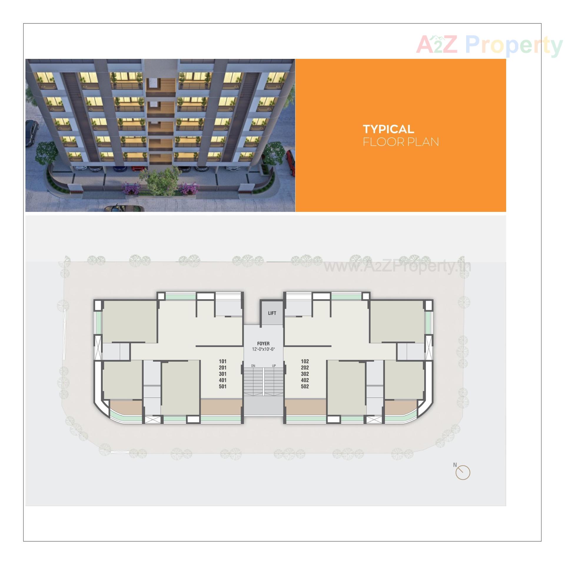 Layout of real estate project Golden Sunrise located at Bodakdev, Ahmedabad, Gujarat