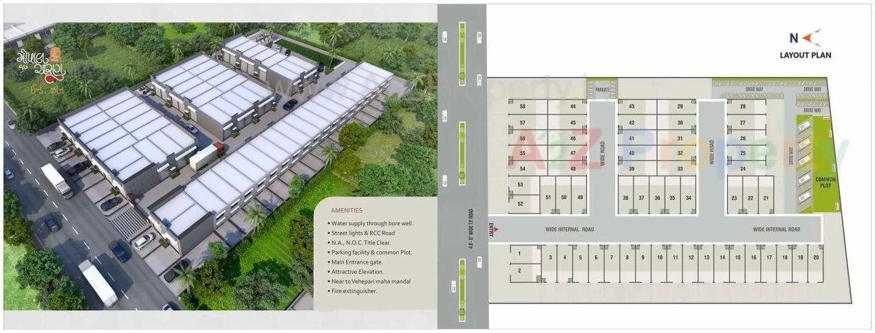 Layout of real estate project Gopal Charan Ind Zon located at Odhav, Ahmedabad, Gujarat