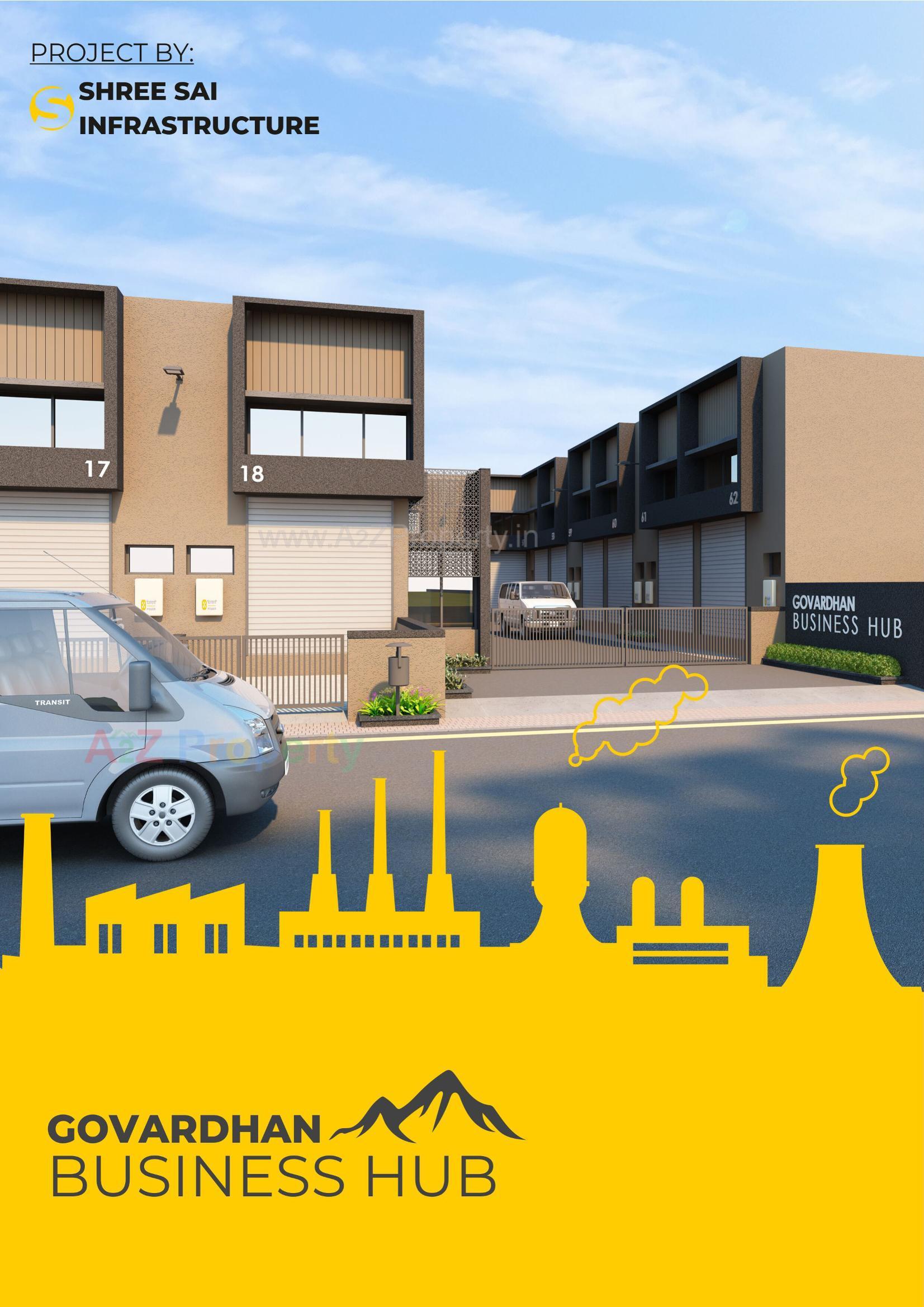 3D Elevation of real estate project Govardhan Bussiness Hub located at Kathwada, Ahmedabad, Gujarat