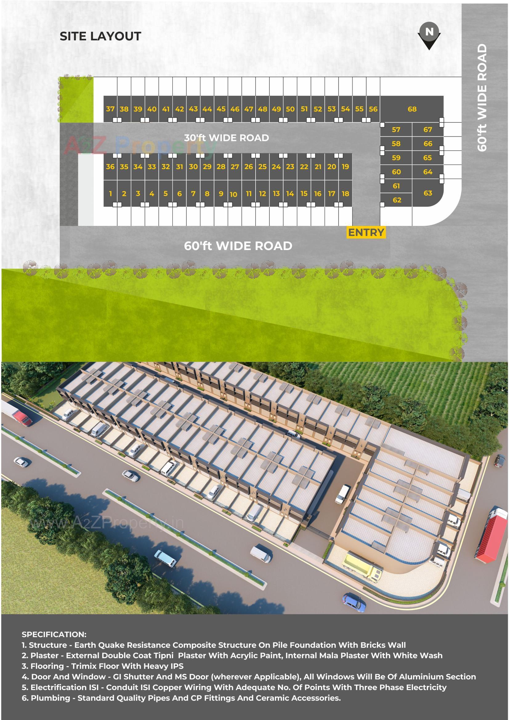 Layout of real estate project Govardhan Bussiness Hub located at Kathwada, Ahmedabad, Gujarat