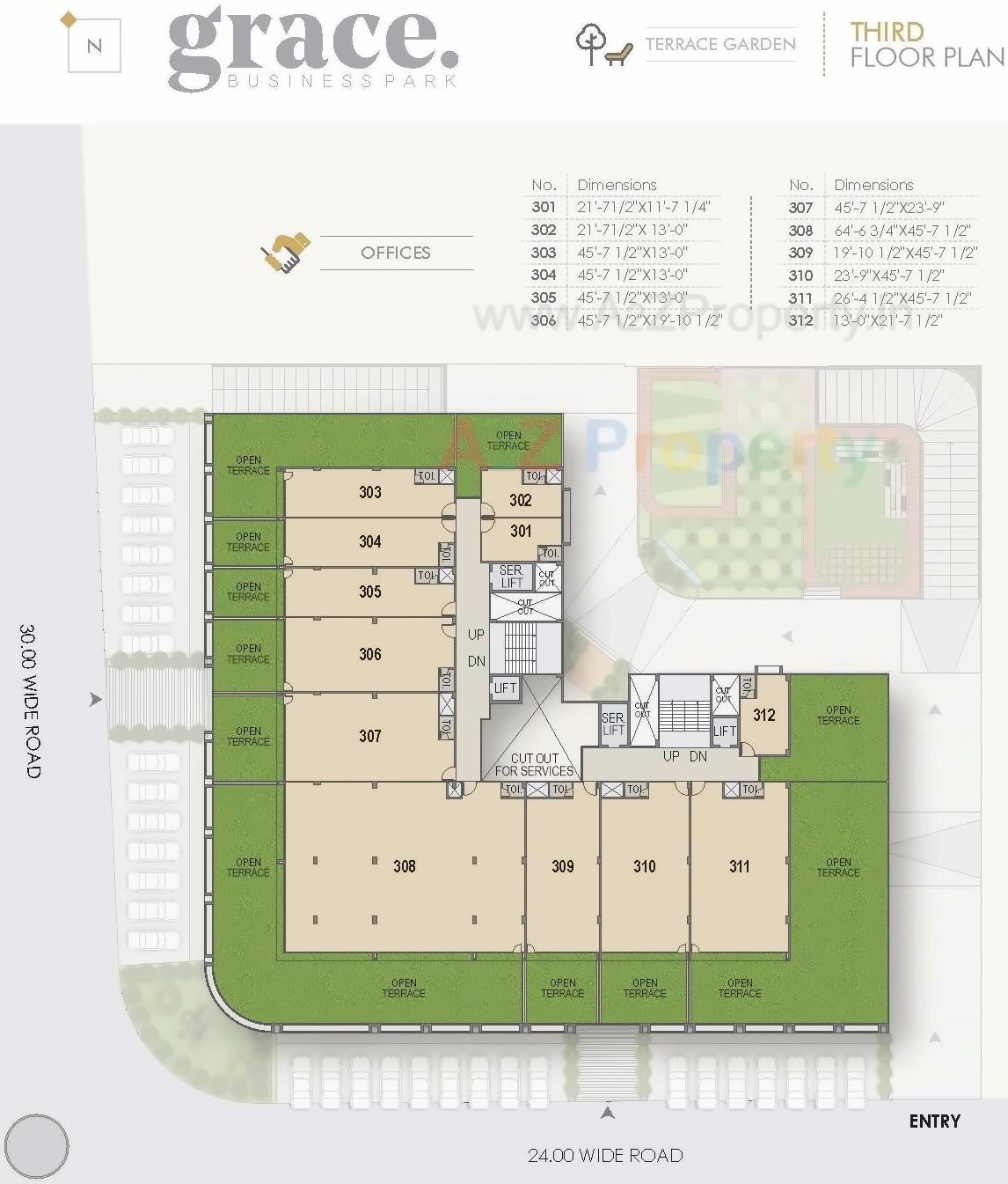 Layout of real estate project Grace Business Park located at Ahmedabad, Ahmedabad, Gujarat