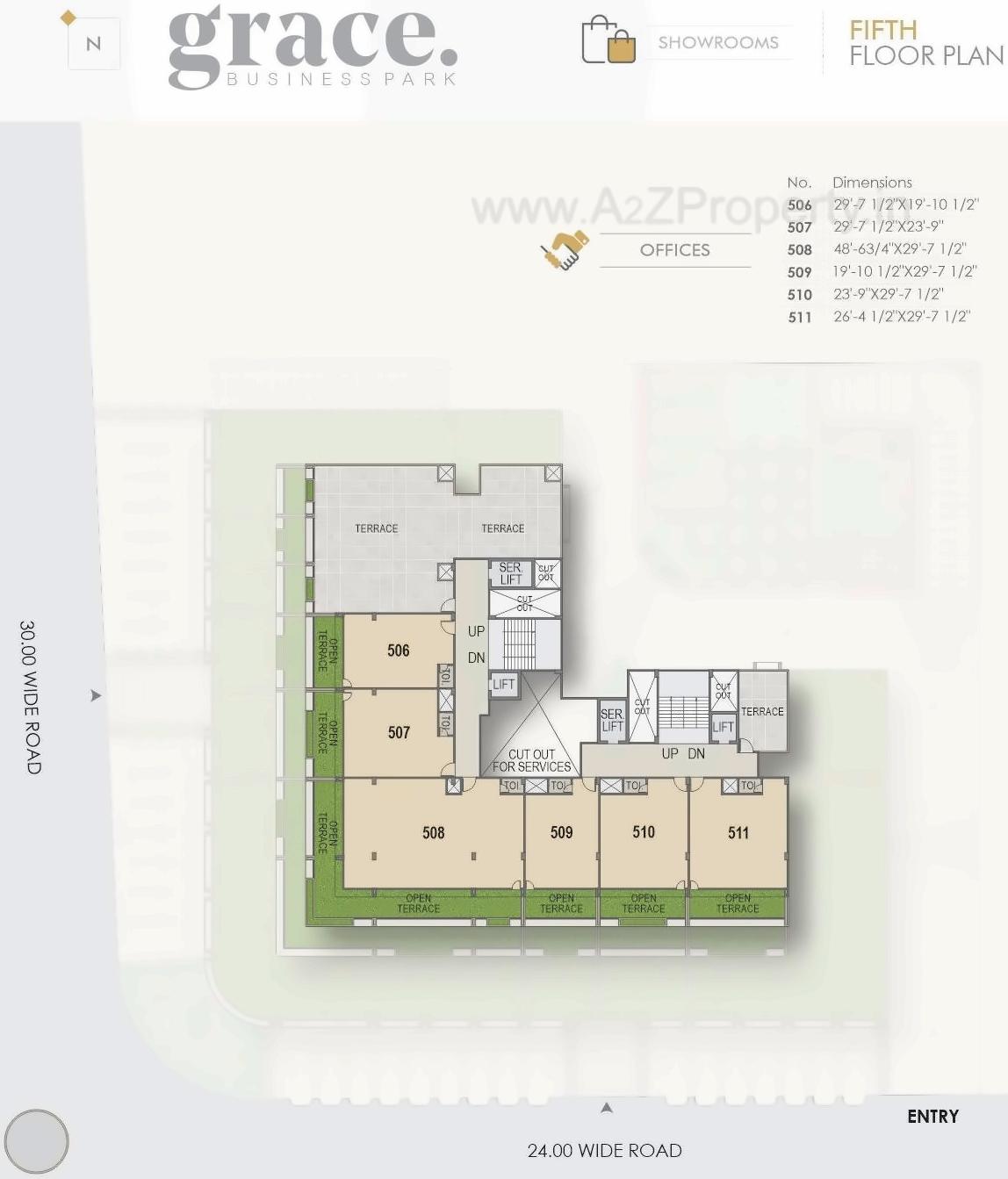Layout of real estate project Grace Business Park located at Ahmedabad, Ahmedabad, Gujarat