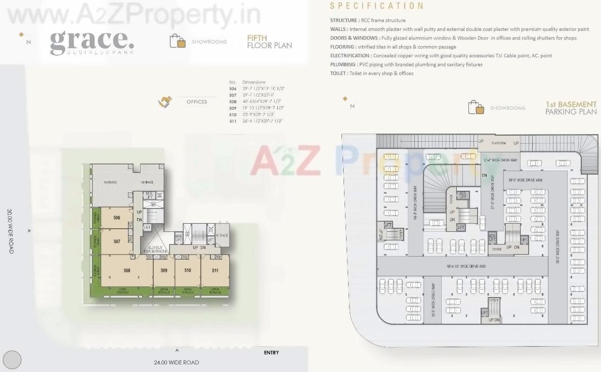 Layout of real estate project Grace Business Park located at Ahmedabad, Ahmedabad, Gujarat